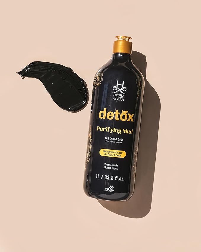 Hydra Vegan Detox Purifying Mud for Dogs and Cats, Clarifying-Mud Bath Wash Made with Activated Charcoal, 33.8 Ounces