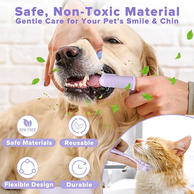 6PCS Pet Grooming Kit for Dogs,Cats and Horses | Dog Washing Gloves | Dog Bath Brush | Dog Bath Gloves | Dog Shampoo Brush | Pet Grooming Gloves | Dog Bath Supplies (Purple)