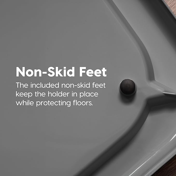 IRIS USA Pee Pad Holder - For Regular Sized Dog and Puppy Pee Pads, Secured Latches, Non-Skid Feet, High Polish Finish for Easy Cleaning, Leak Protection, Fits 22"x22" Pad or Larger, Square, Dark Gray