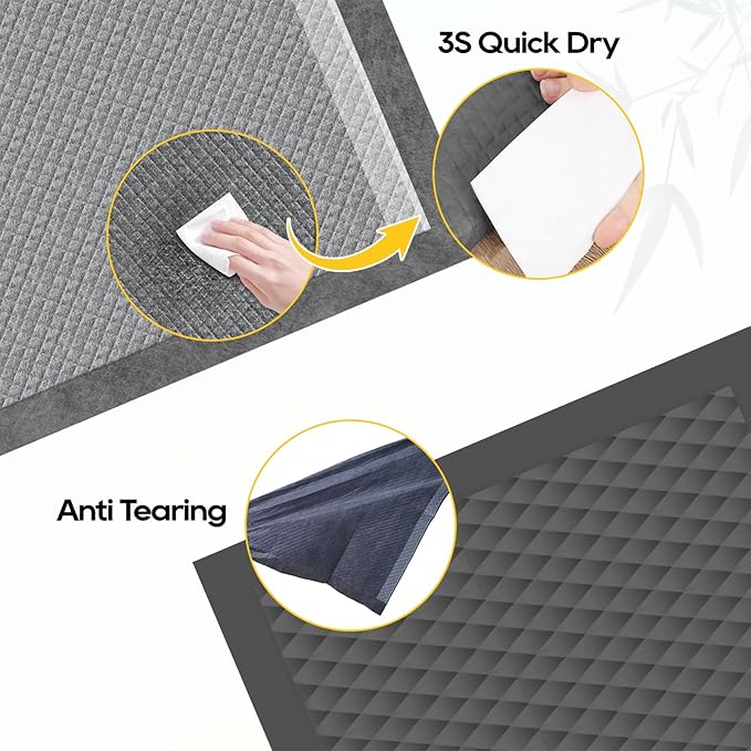 Dog Pee Pads for Dogs XXL 30"x36" Charcoal Puppy Pads 15 Counts Extra Large Disposable Activated Carbon Super Absorbent Full Edge-Wrapping Pee Pads Odor-Control Training Pads（Simplified Version）