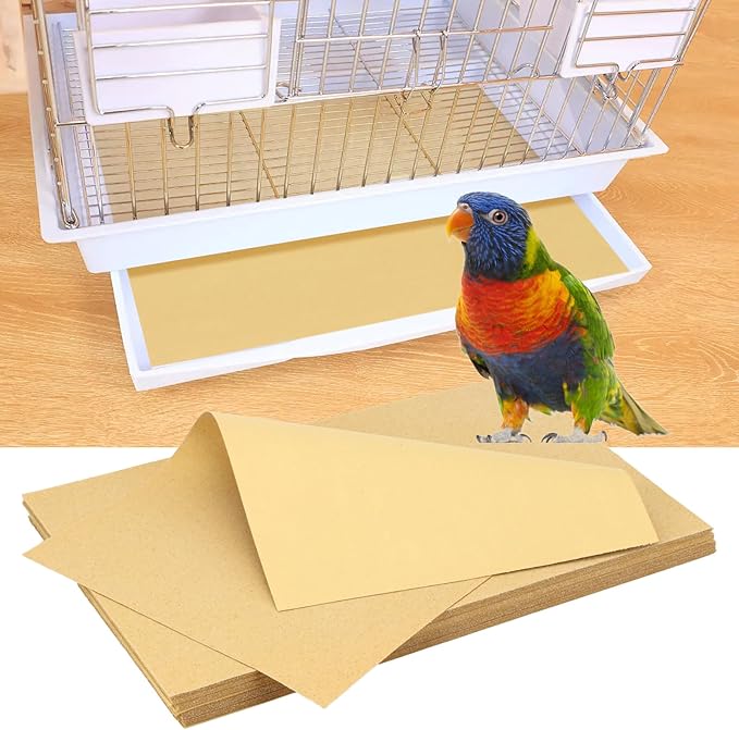 45 Pcs Bird cage Liner Paper, 11 x 17 inch Gravel Liner Paper for Bird Cage, Parrot Cage Sandpapers Cushion Pad Birdcage Liner Bedding Calcium Paper Special for Bird Cage in Sea Sand