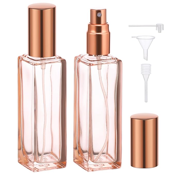 Segbeauty Travel Perfume Atomizer Refillable, 2 Pack 20ml Portable Refill Bottles, Travel Size Refill Bottle Empty Glass Sprayer Cologne Fragrance Spray Bottle Small Liquid Dispenser