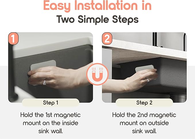 3-in-1 Dishwashing Cleaning Kit - Magnetic Sponge Holder for Kitchen Sink w/ 4-Pack Dual-Sided Dish Sponges Kitchen Set - Reusable Sponges for Dishes & Magnetic Dish Sponge System Starter Kit