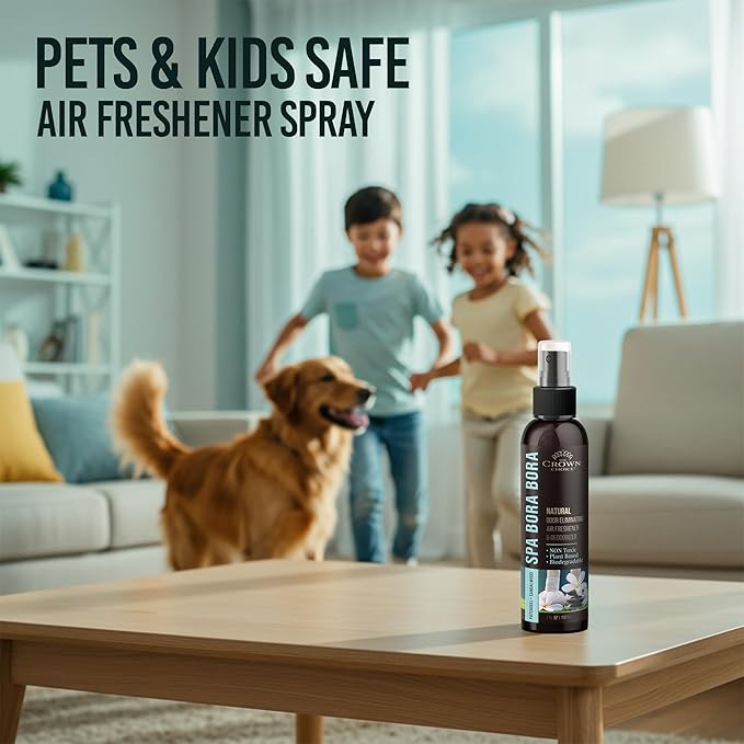 Non-Toxic Odor Eliminator, Natural Sandalwood & Patchouli Air Freshener Spray for Home, Room, Closet & Couch Deodorizer, Long Lasting Bathroom & Toilet Freshener, Safe for Kids & Pets - 4 oz Pack of 1