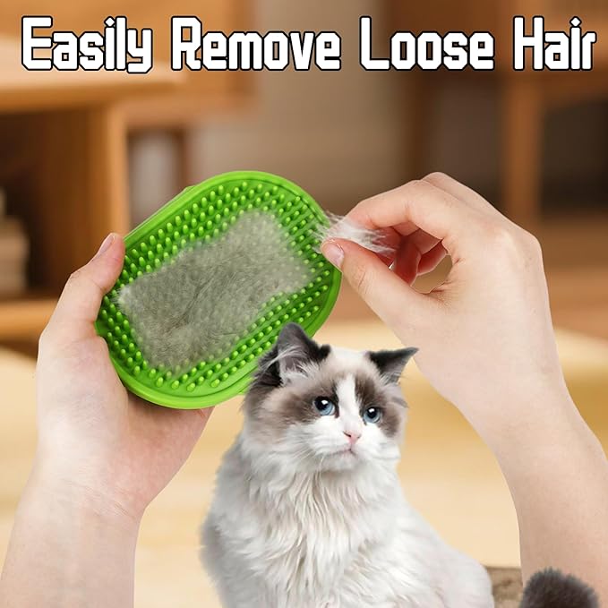4PCS Cat Self Groomer Silicone, Cat Corner Chin Scratcher, Rubber Face Grooming Brush for Indoor Cats, Self Groomer Wall Brush for Sofa Table Legs Scratching Post Use Pet Supplies, Green Yellow