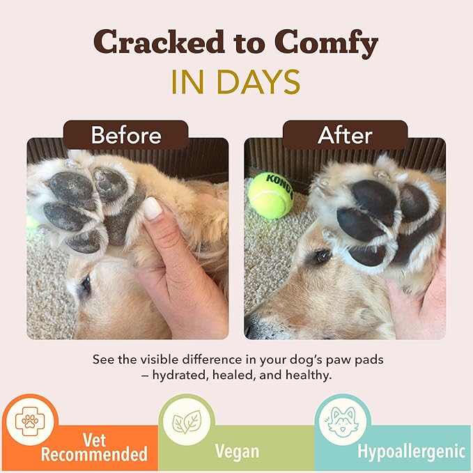 Natural Dog Company PawTection Balm for Dogs, Dog Paw Protector, Moisturizing Dog Paw Balm for Dry, Cracked Pad, Protects Paw from Extreme Weather, Paw Lotion for Allergies & Itching (0.15 oz Stick)