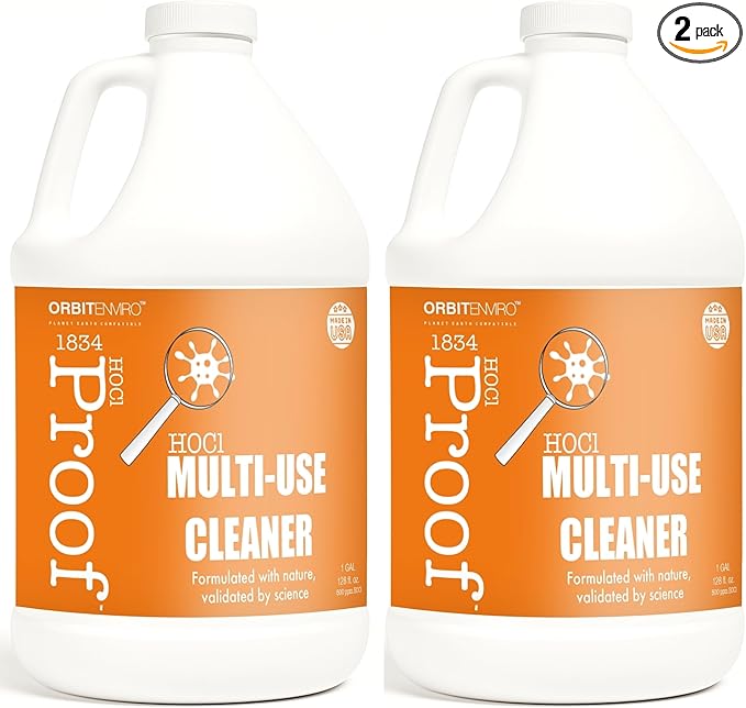 Hypochlorous Acid Cleaner | HOCl 500 PPM | Multi-Surface Cleaner for Home, Gym, Office, Pets & Commercial Use | 1 Gallon - 2pack