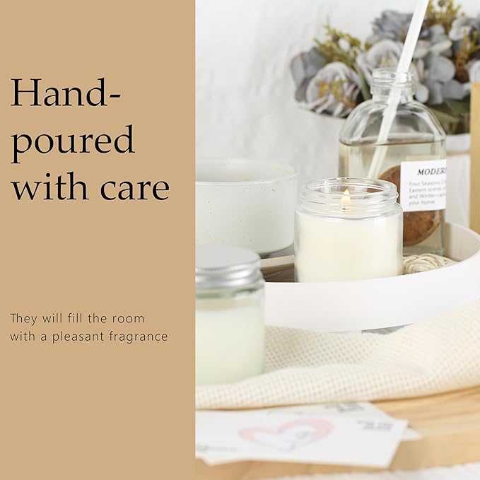 24 Pcs 4 Oz Mason Jar Candles, Lavender Scented Soy Candles Bulk Set for Stress Relief and Relaxation, Great Favors for Wedding, Christmas, Housewarming Gifts (Silver-Lavender, 24)