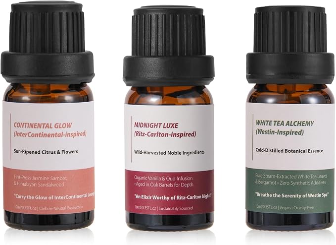 Luxury Hotel Scent Reed Diffuser Oil Gift Set, Hotel Collection Diffuser Oil Inspired by Ritz Carlton/Westin/Continental， Long-Lasting Room Fragrance Oil for Home, Office, Bedroom, Bathroom