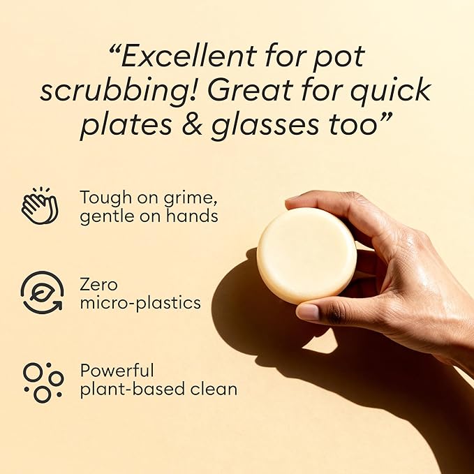 Vove Dish Soap Bar 3 Pack, Coastal Citrus Mint, Mandarin, Spearmint, Cypress & Bergamot Oils, Coconut Cleanser, Plant-Based Solid Dish Soap, Zero-Waste, Plastic-Free, FSC-Certified Kraft Packaging