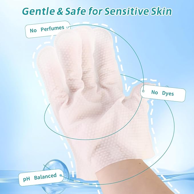 6 PCS Rinse Free Dog Shampoo Mitts, Waterless Dog Shampoo Mitts, Hypoallergenic Pet Bath Wipes Perfect for Dogs, Suitable for Daily Care and Travel