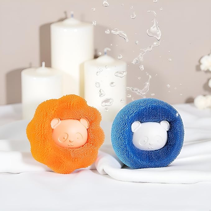 3Pcs Mix Colors Reusable Hair Remover for Washing Machine and Dryer - Laundry Ball Catcher for Clothing, Dog, Cat, Pet Lint Removal