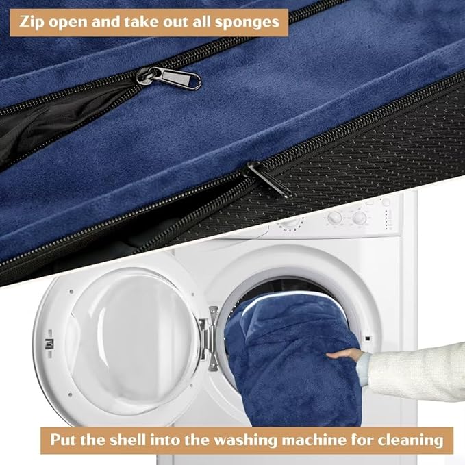 Comfort Expression Orthopedic Dog Bed for Extra Large Dogs 53x42 Inch, Waterproof Egg Crate Foam XXL Pet Bed with Removable Bolsters, Dog Couch with Washable Cover & Non-Slip Bottom, Navy Blue