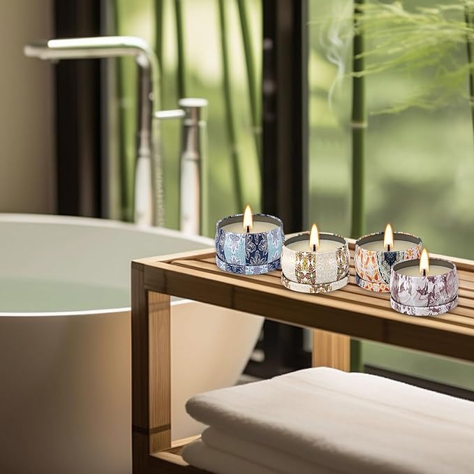 24-Piece Smokeless Candle Set with 8-Hour Burn Time Each, Ideal for Festival Gifts and Birthdays - Premium Aromatherapy Candle