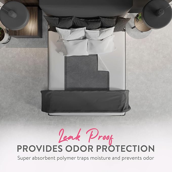 Inspire Extra Large Super Absorbent Disposable Bed Pads for Chronic Incontinence Ultra Thick and Absorbent Bed Pads Disposable Adult | Pee Pads for Adults (Gray 36" x 36")