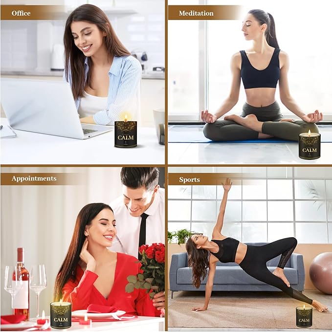 WarmEmbrace Lavender Scented Candles, 9 Oz Jar Candles for Home, Office, Meditation, Yoga, Candles for Women & Men, Birthday, Christmas, Valentine's Day Present, Elegant Decorative Accent