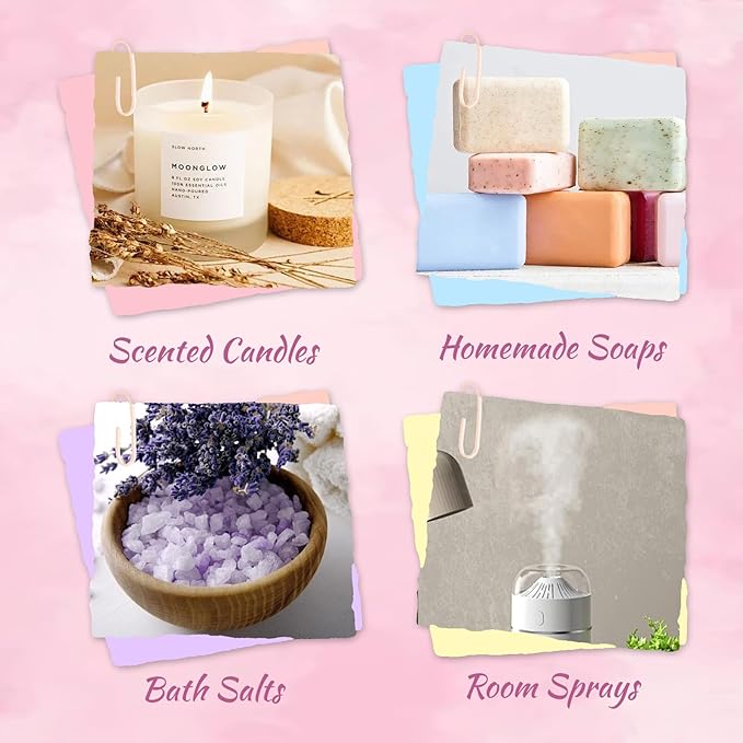 Floral Fragrance Oils Set, Premium Essential Oils Set for Diffuser, Candle, Soap Making Scented Oils, Cherry Blossom, Jasmine, Freesia, Honeysuckle, Rose, Gardenia, 6x10ml