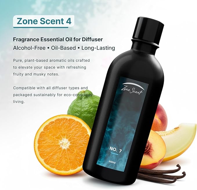 4 Luxury Essential Oil for Diffusers - Uplifting Fruity & Citrus Aromatherapy with Orange & Peach - Vibrant Scent for a Cheerful Home