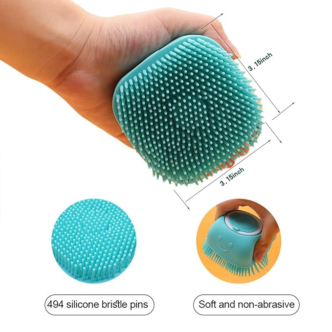 Pets Bath Brush | Scrubber for Bath | Dog Shampoo Brush | Dog Washing/Shower Brush, Suitable for Short/Long Haired Dogs, (pink) (Blue)