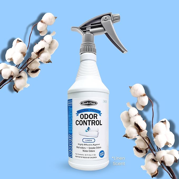 Odor Control and Deodorizer, Water-Based Air Freshener Spray, Linen Scent, 32 Fl Oz, for Eliminating Smoke, Water, and Malodors in Homes, Offices, and Vehicles