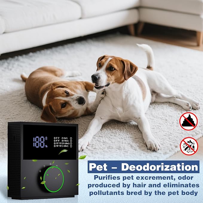 Air Ionizer – Ozone Odor Eliminator for Strong Odor 99% Cat Litter DeodorizerDog Poof Odor Removal, Plug In Negative Ion Air Purifier for Home, Air Purifier for Pets Toilet Wardrobe Shoe Garage Room