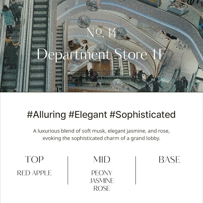 hetras Objet Diffuser Gift Set 6.7 fl.oz. 2 Pack | Department Store 1F - Elegant Flower Scent | Long-Lasting Scented Room Fresheners with 8 Reed Sticks for Home Fragrance Bedroom Bathroom Shelf Décor