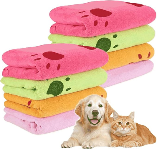 QTLCOHD 8 Pcs 55 x 28 Inches Dog Towels for Drying Large Dogs Absorbent Microfiber Dog Bath Towel Bulk Pet Grooming Towels for Small Medium Large Dogs Cat Puppy Shower Cleaning Accessories (4 Colors)