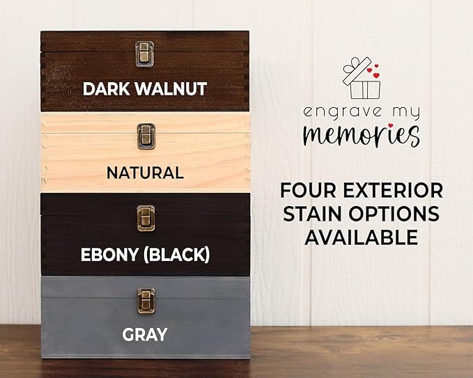 Personalized Baby Memory Box for Keepsakes Custom Engraved Wooden Newborn Gift Box with Lid - Baby Shower Gifts for Boys Girls Keepsake Chest - Storage Boxes for Photos Milestones First Year Treasures