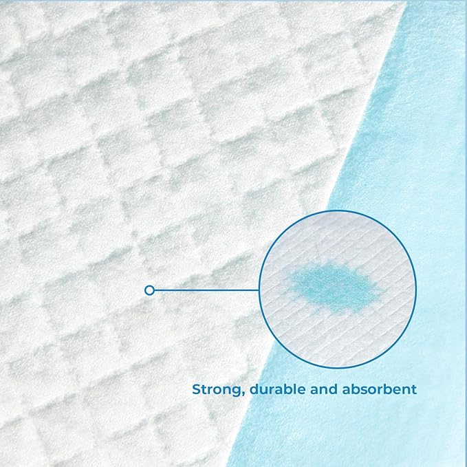 Best Pet Supplies XL Puppy Pads 100 Count - Super Absorbent Dog Training Pads, Quick-Dry, Odor Control, Disposable Pee Pads, Leak-Proof Wee Wee Pads for Indoor Dogs – Baby Blue XL, 100 Pack