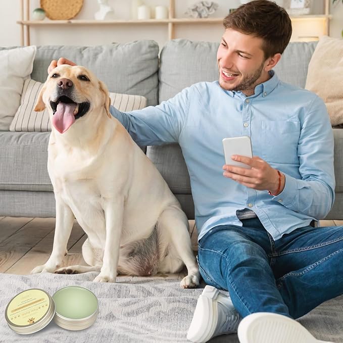 Natural Paw Balm for Dogs and Cats. Moisturizes Dry Nose & Cracked Paw Pads | Snout Soother, Moisturizer & Paw Protector | Lick Safe Dog Paw Balm & Cat Nose Balm 2oz(56g)