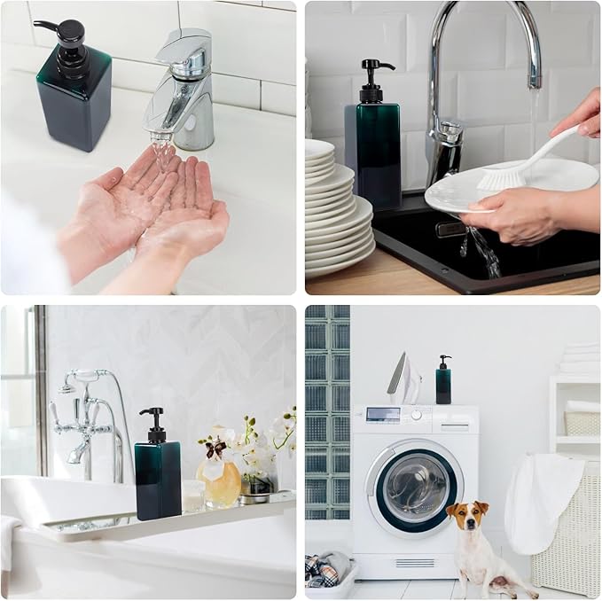 Suream Shampoo Dispenser Bottle - 22oz/650ml, Plastic Body Lotion Bottles with Pump, 3Packs Large Capatity Empty Containers for Bathroom Shower, Lotion, Liquid Soap, Baby Care, Hand Care, Massage Oil