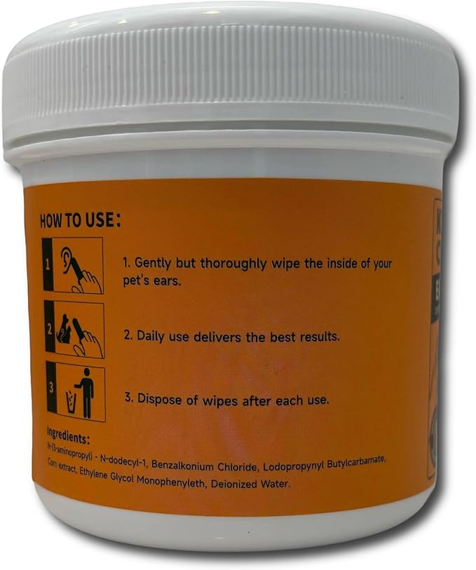 Kirby's Choice Dog Ear Finger Wipes 50 Ct – Gentle & Safe Ear Cleaner for Dogs & Cats – Removes Wax, Dirt & Odor – Helps Prevent Ear Infection & Itching – Vet-Approved Pet Ear Cleaning Wipes