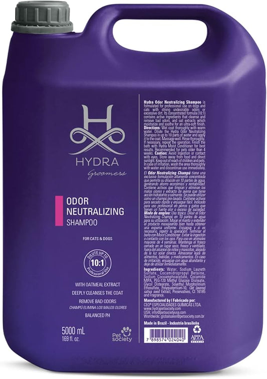 Hydra Professional Odor Neutralizing Shampoo for Dogs and Cats, Pet Shampoo for Removing Odor, Suitable for All Breeds and Hair Types, 169 fl.oz