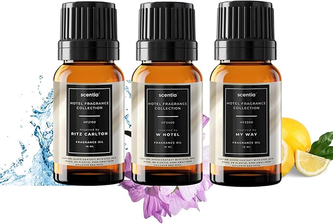 Scentia Hotel Diffuser Oil Gift Set – Buyers’ Favorites – 10 mL, 0.34 fl oz | Inspired by 5-Star Hotels & Scentia My Way Scents | Luxury Aroma Oils for Diffusers - Thanksgiving & Holiday Gift