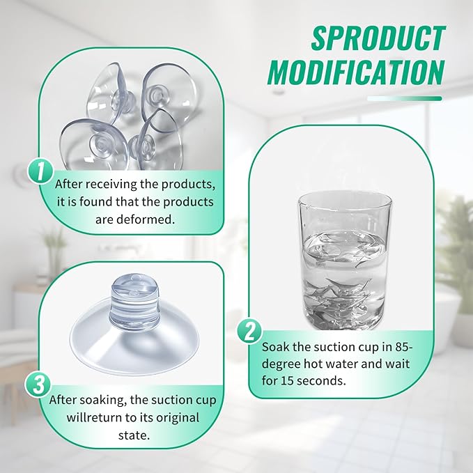 4 Pack Bathroom Shower Caddy Connectors Suction Cups, heavy-duty suction cups Compatible with no drilling Christmas Light suction cups for Fixed Shelf Basket, Bathroom Storage Shelves, Kitchen Racks