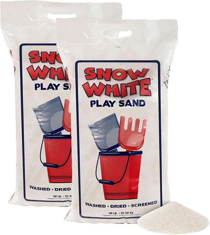 2 Pack Large 50 Pound Play Sand, Finely Graded, Fully Washed and Easy to Use for Children's Art, Trays, and Sandbox