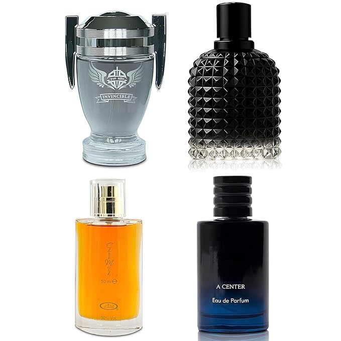 Men's Cologne Include 4 Variety Pack Perfume Gift Set- 3.4 Fl Oz Each Eau De Parfume Tobacco,Musk,Woody,Masculine Scent Long Lasting Fragrance(Bundle D)