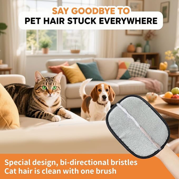 2Pcs Pet Hair Removal Glove, Upgraded Electrostatic Pet Hair Remover Gloves for Cats & Dogs, Reusable Magic Brush Pet Hair Remover Tool for Laundry, Couch, Carpet, Car Seat