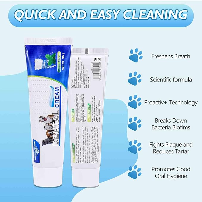Best Dog Toothbrush & Toothpaste Kit for Chihuahua and Other Companion Dogs Dogs - Natural Ingredients Reduce Plaque, Whiten Teeth, Freshen Breath