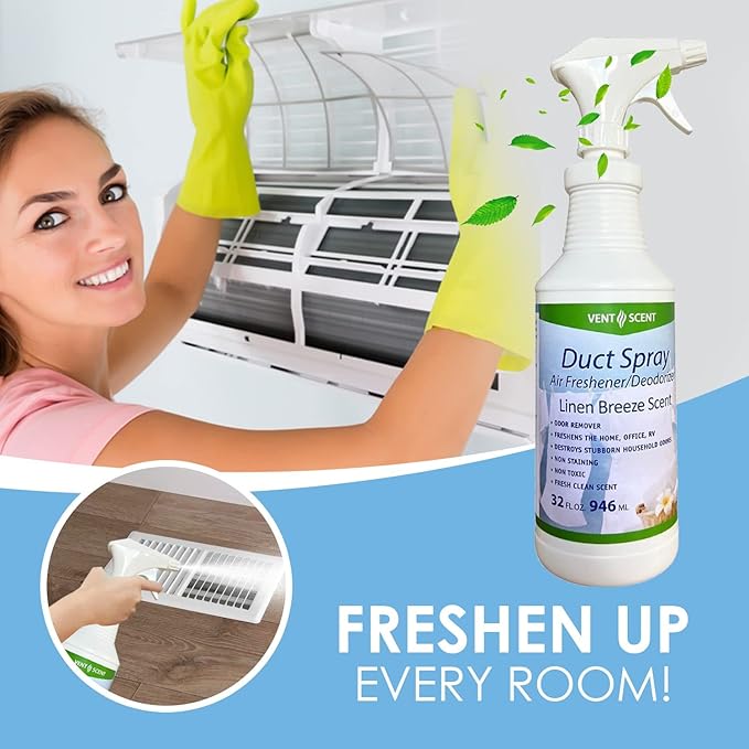 Northwest Enterprises Air Duct Cleaner Spray, Essential Oils Professional HVAC Air Freshener, Air Duct Deodorizer, and Odor Remover Spray (Linen Breeze)