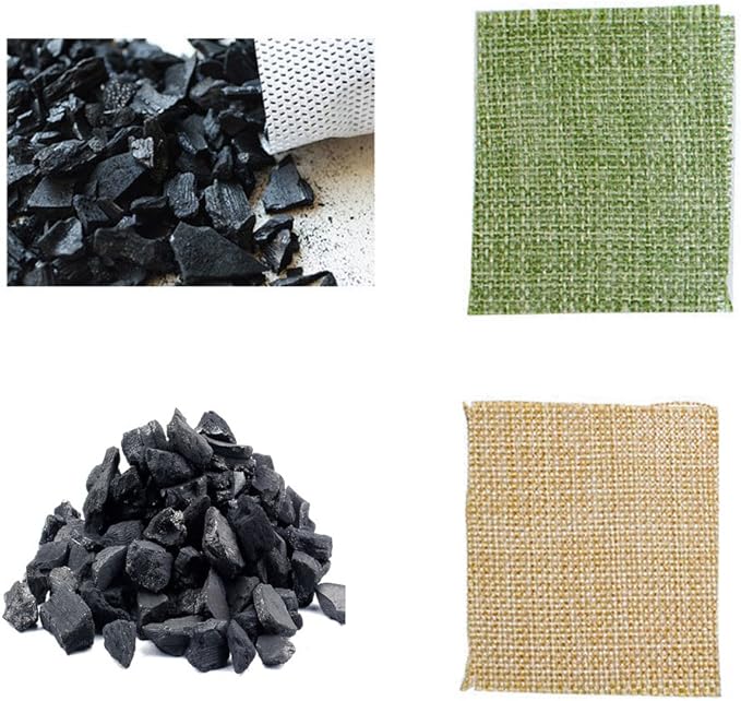 5 X 100g Natural Air Purifying Bamboo Bag,Bamboo Charcoal Bag, Odor Eliminator Decoration Bag for Bathroom Kitchen Cars Closet Refrigerator (Color Selected Randomly)