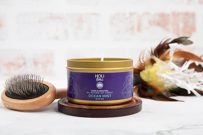 HOLI Pet Odor Eliminator Candle – Tropicale Scent – All Natural Soy Wax, Paraben & Phthalate Free, Pet Safe, Long-Lasting 60-Hour Burn, Non-Toxic & Plastic-Free Air Freshener for Home