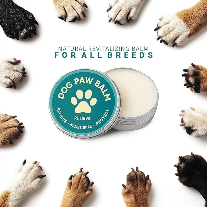 Dog Paw Balm – 60g | Natural Revitalizing Balm| Soothes, Heals & Protects Dry, Cracked Paws | Ideal for All Breeds & Seasons-2.11 oz
