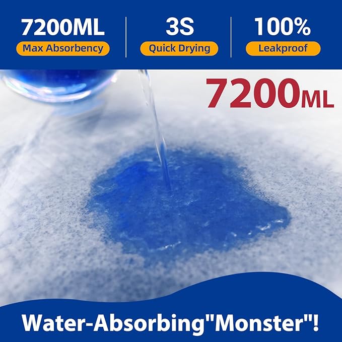 Extra Large Disposable Bed Pads 36"x 48"(60 Count) Adult Chucks Incontinence Underpads,Thicken Premium Tear Resistant Waterproof Pee Pads for Elderly,Kids,10X Super Absorbency Puppy Training Pads