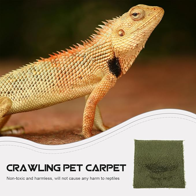 GANAZONO Reptile Carpet Bedding Mat for Turtles Lizards Tortoises Climbing Pets Supplie Terrarium Liner Reusable Non-Adhesive Moss Substrate for Comfortable Habitat