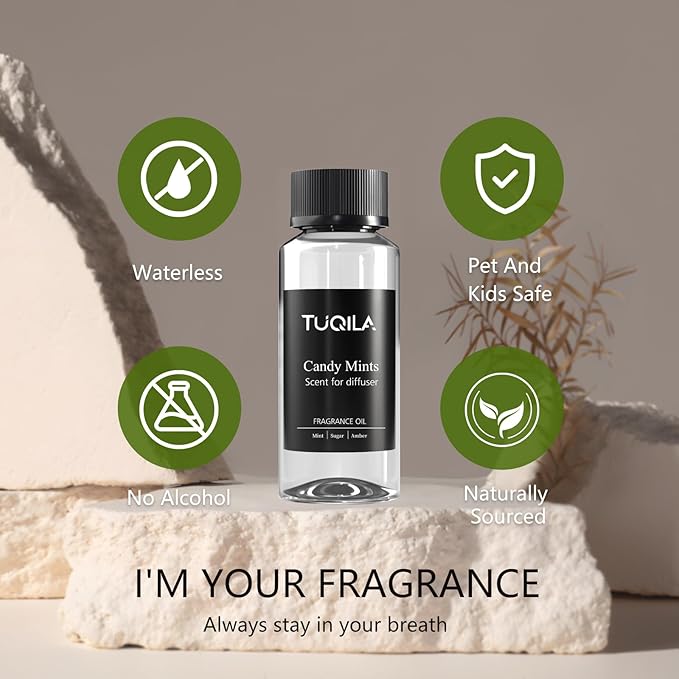 Hotel Waterless Diffuser Oil Candy Mints, Essential Scent Oil Usage Cold Air Waterless Diffuser, Luxury Scents Oils Fragrance Bottle120 ML Home Natural Flavour