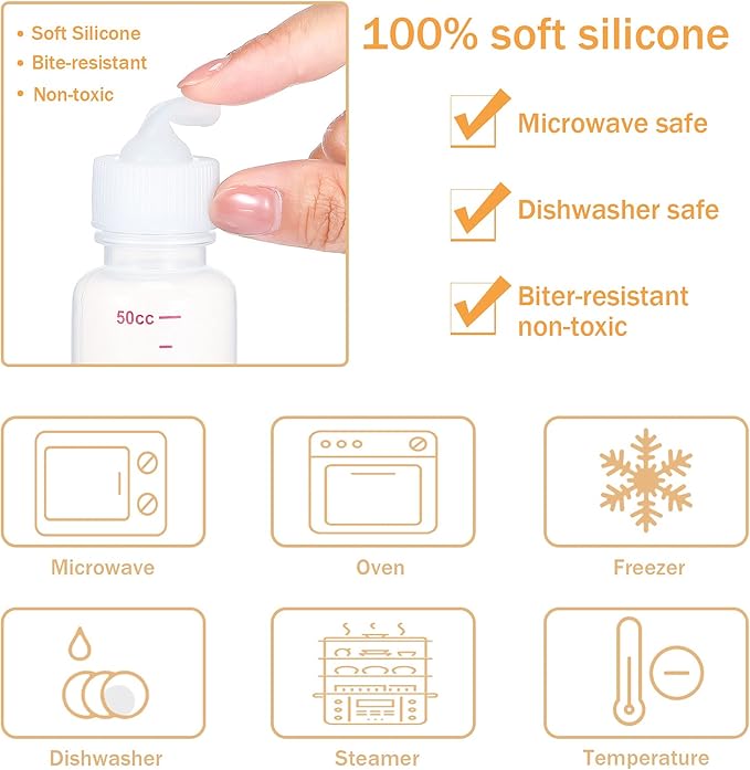 17 Pieces Pet Nursing Bottle Kit Including 2 Pet Feeding Bottle, 8 Replacement Feeding Nipples, 5 Dog Nursing Syringes in 1 Ml, 5 ml and 10 Ml, 2 Cleaning Brushes for Kittens, Puppies, Rabbits