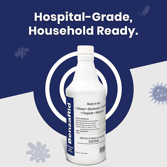 Pro Mold Killer Fungicide Disinfectant including Aspergillus Niger (Black Mold) H5N1 Pack | Multi-Purpose Fungicide, Mildewstat, Disinfectant, Virucide | EPA Reg. 1 Gal + 32 oz.