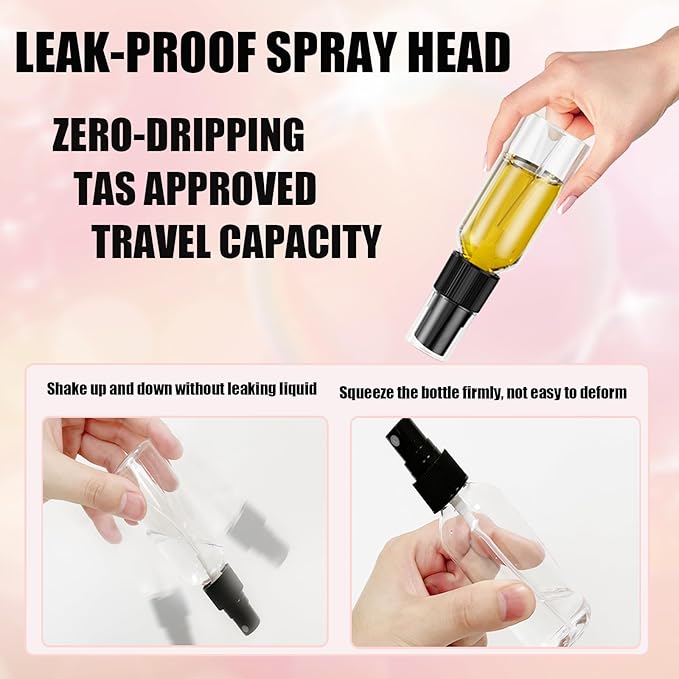 EVANCENT 50Pack 4oz Spray Bottles Plastic, 120ml Small Spray Bottle Bulk Black Fine Mist Sprayer, Portable Empty Refillable Containers Cosmetic Bottles for Plants, Cleaning, Misting & Skin Care