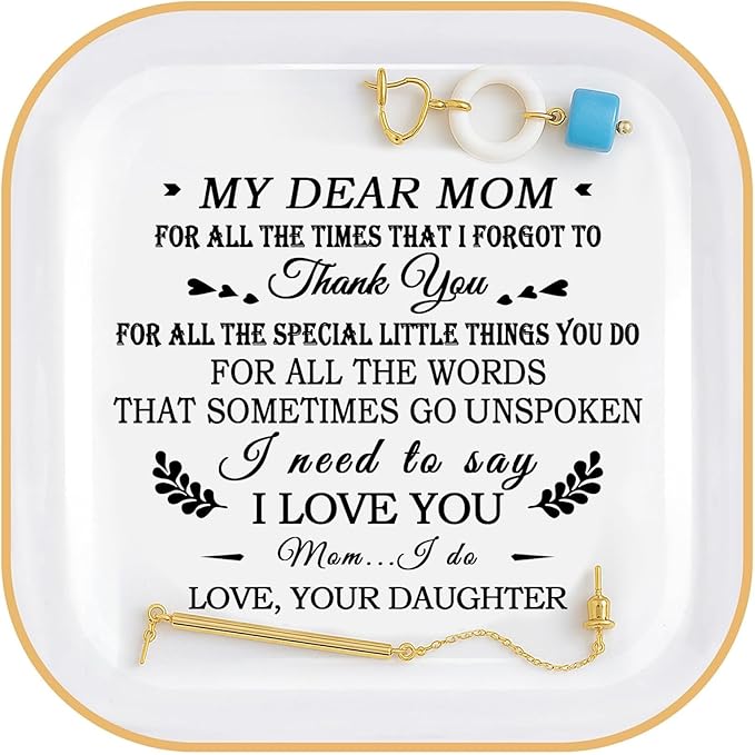 Birthday Gifts for Mom from Daughter Jewelry Dish - Thank You! for all the words that sometimes go unSpoken, I need to say I Love You!" Gifts for Mom Christmas Mothers Day Valentines Thanksgiving